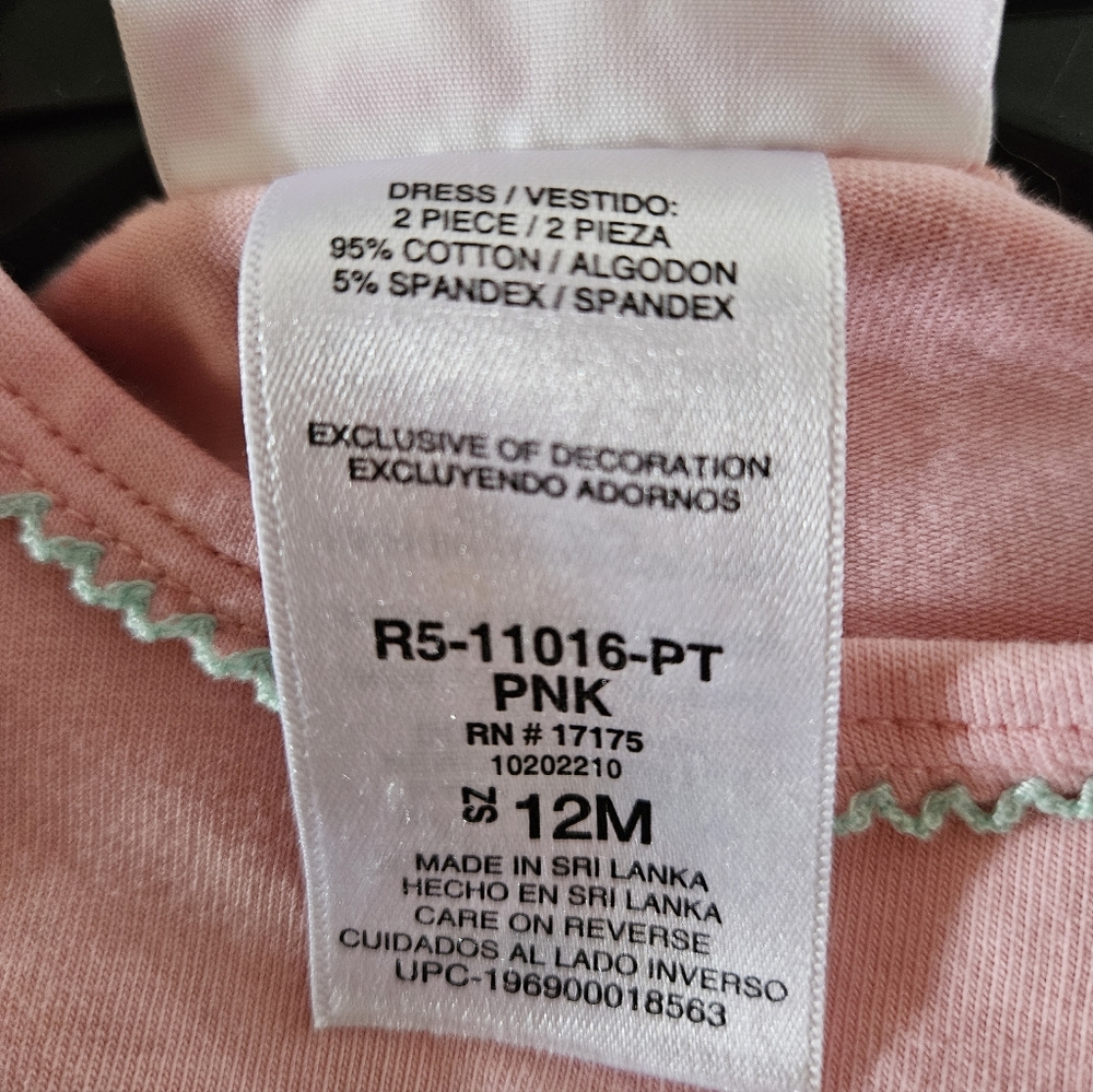 Bonnie Baby Spring Easter Pink Bunny Ruffled Top 🐰 12 Months - Picture 6 of 6